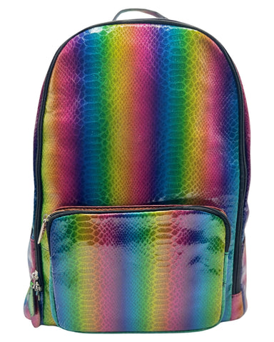 Bari Lynn Full Size Backpack- Rainbow Snake Skin
