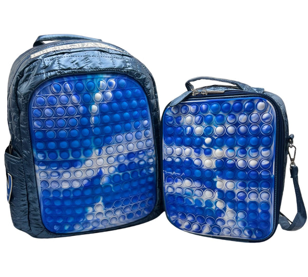 Bari Lynn Full Size Backpack- Blue Pop It