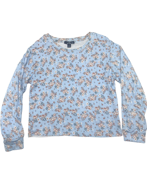 Blue Floral Pullover & Sweatpants (set)