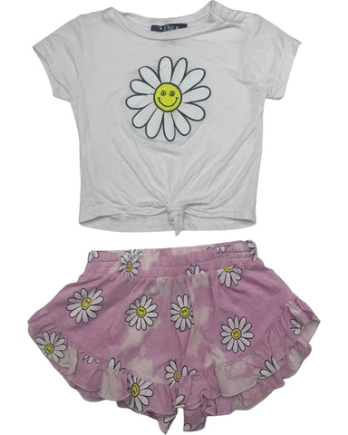 White Daisy T-shirt & Shorts (BABY Set)