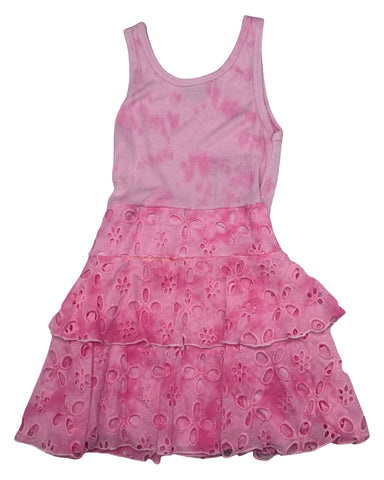 Pink Sleeveless Ribbed Dress