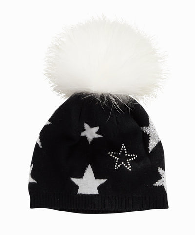 Crystalized Star Pom Pom Hat