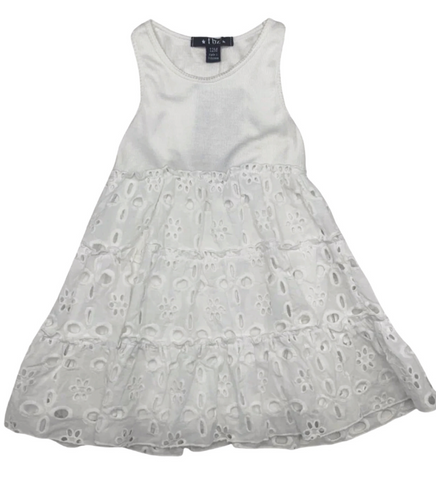 White Eyelet Sleeveless Dress (sz 12m)