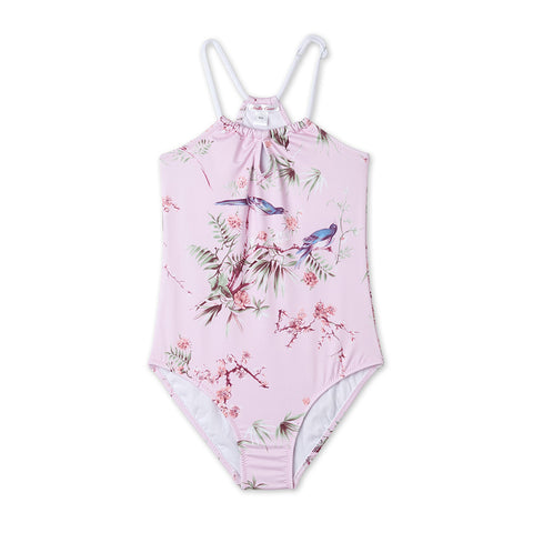 Birds Motif Swimsuit