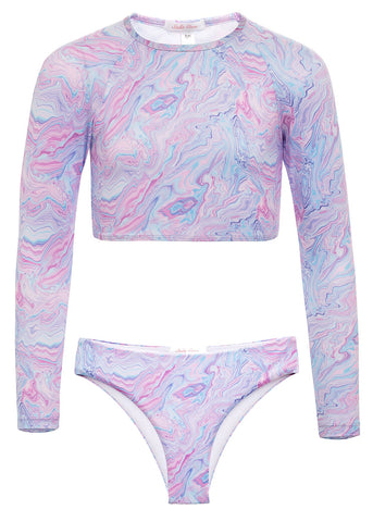 Swirl Rashguard Set for Girls