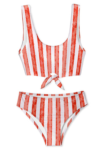 Red Stripe Bikini for Girls