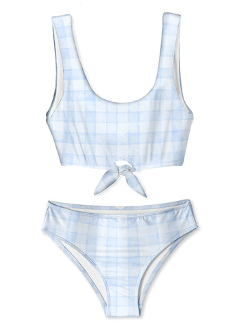 Blue Check Bikini for Girls