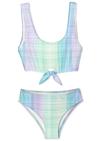 Gingham Front Tie Bikini