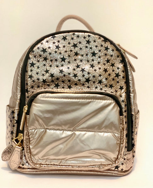 Mini Size Scattered Star Backpack- Rose Gold