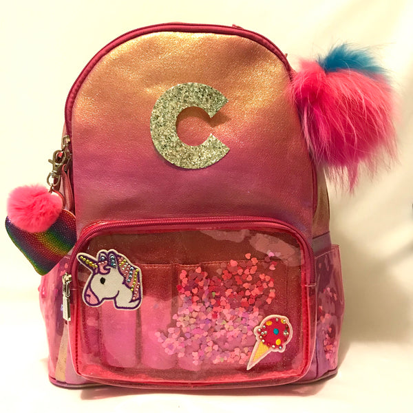 Full Size- Confetti Mermaid Backpack- Pink