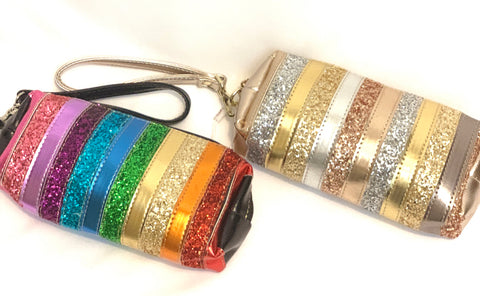 Glitter Stripe Pencil Case
