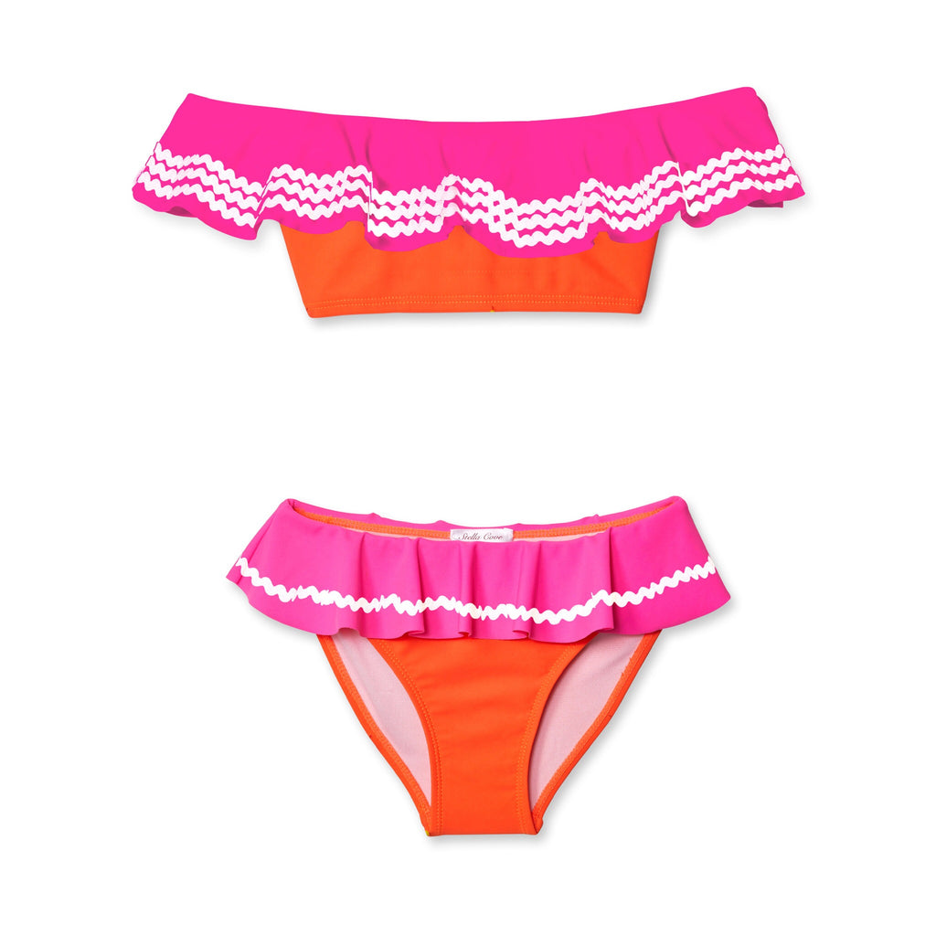 Neon Pink/Orange Ric Rac Bikini