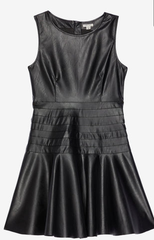 Faux Leather Flounce Dress (12)