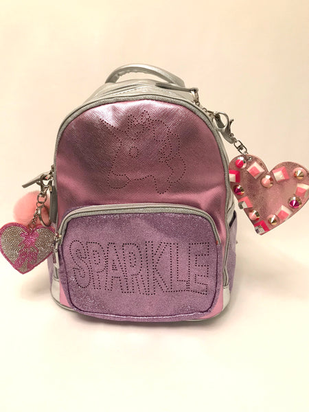 Mini Size- Perforated Unicorn/Sparkle Backpack- Pink/Purple