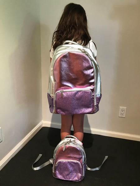 Full Size- Perforated Unicorn/Sparkle Backpack- Pink/Purple