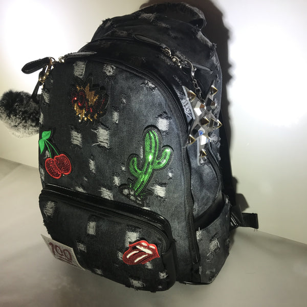 Full Size Denim Backpack
