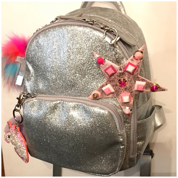 Mini Silver Glitter Backpack
