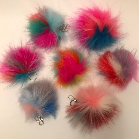 Large Multicolor Fur Pom Pom