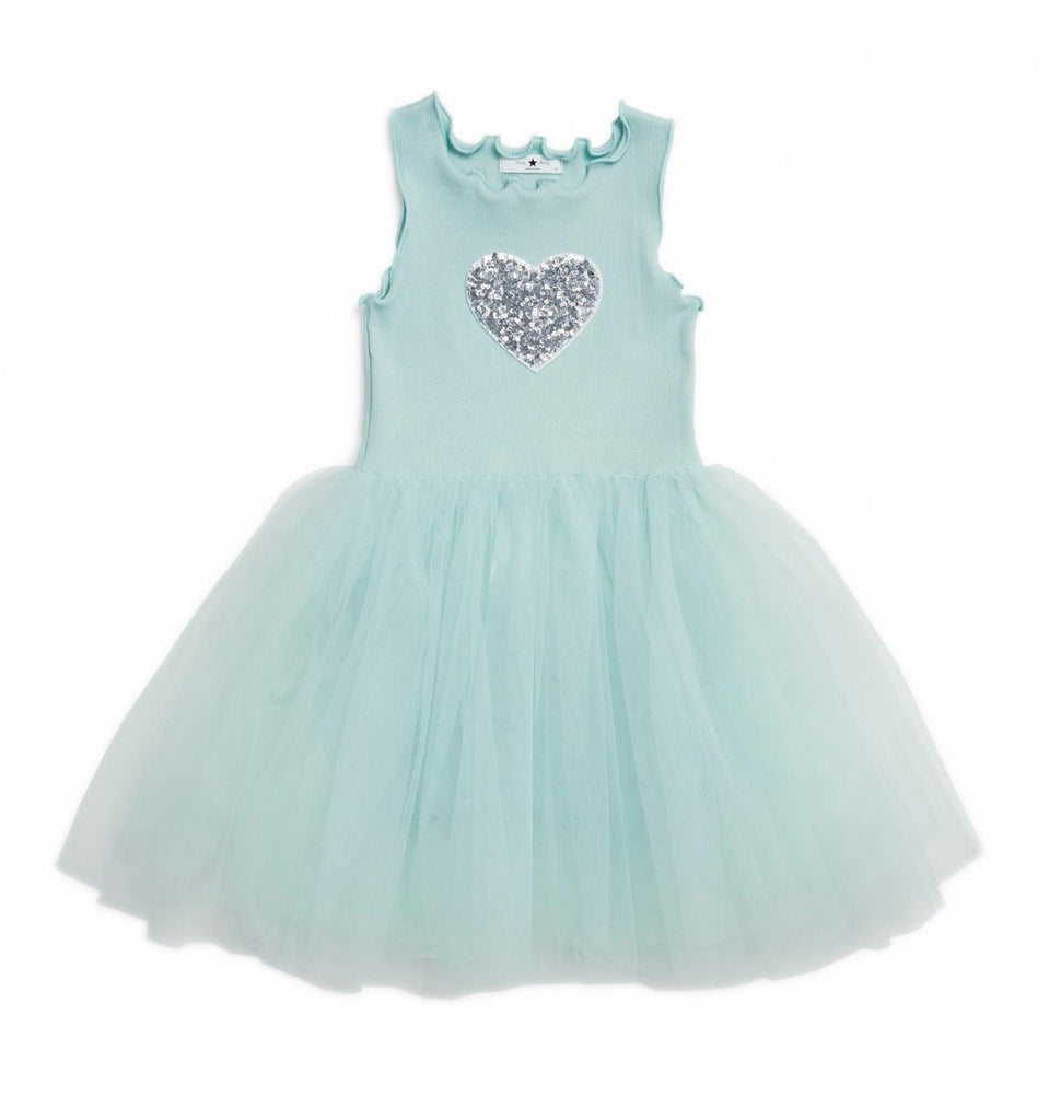 Heart Tutu Dress- Mint