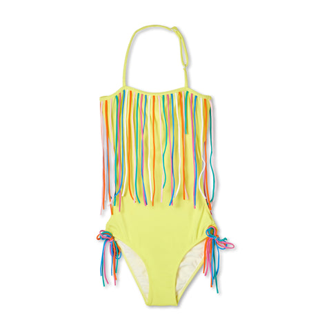 Yellow Fringe Girls Swimsuit