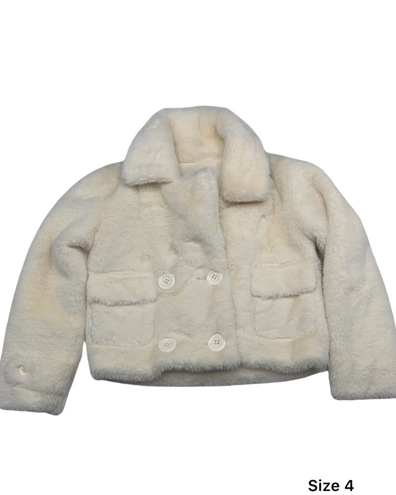 Cream Fuax Fur Jacket (sz 4)
