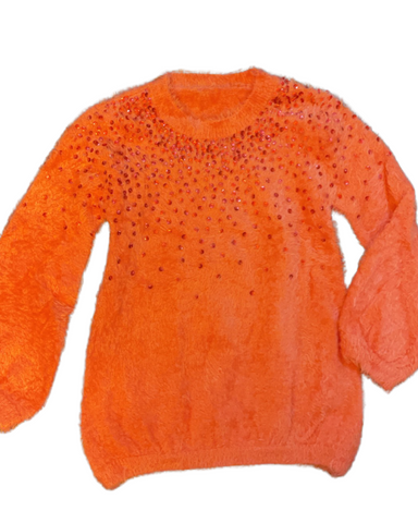 Coral Sequin Sweater (sz 4)