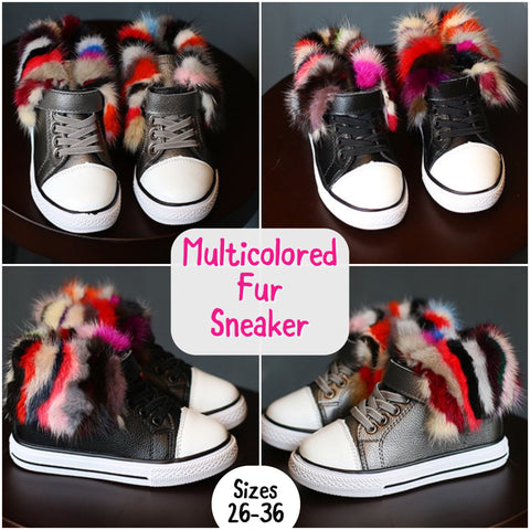 Multicolored Fur Sneaker