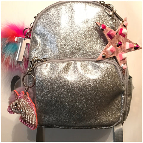 Mini Silver Glitter Backpack