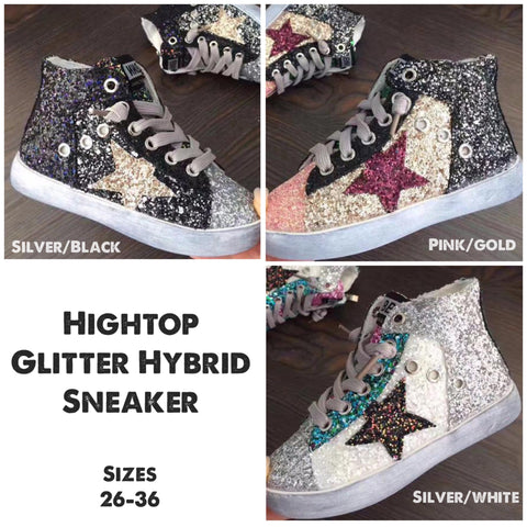Hightop Hybrid Glitter Star Sneaker