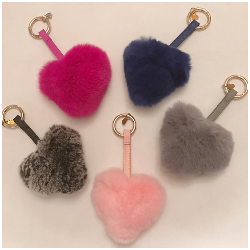 Fur Heart Keychain