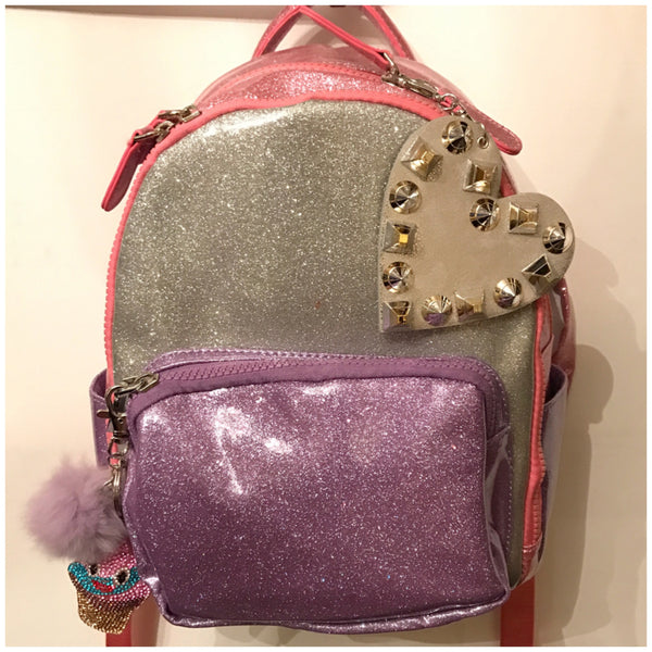 Mini Silver/Pink/Purple Backpack
