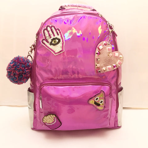 Fuchsia/Silver Hologram Backpack