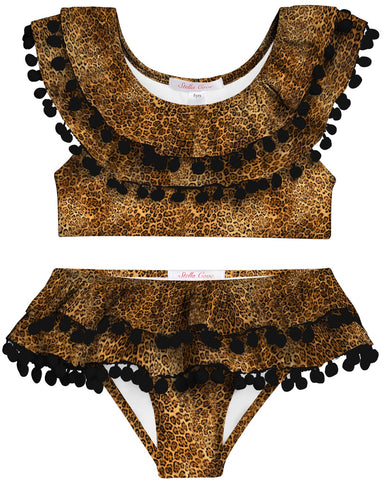 Cheetah Pom Pom Bikini