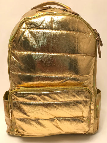 Full Size- Puffer Backpack- Gold