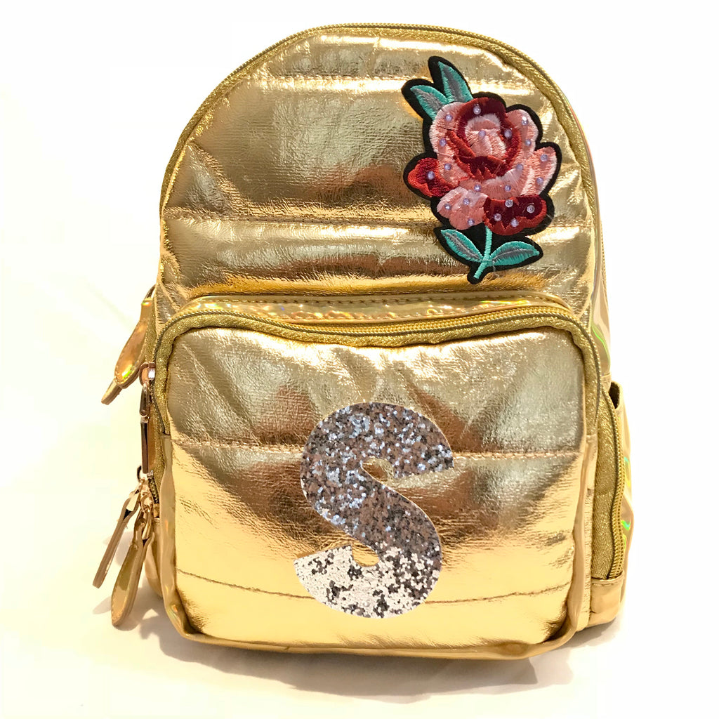 Mini Size- Puffer Backpack- Gold