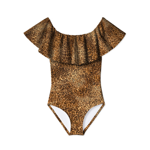 Cheetah Ruffle Swimsuit