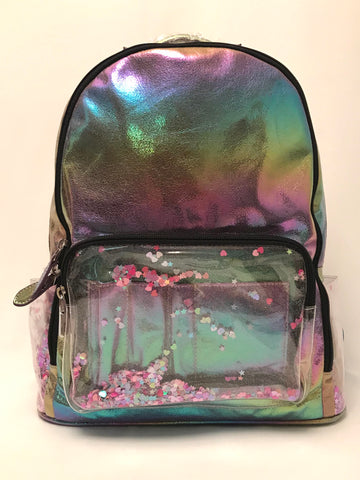 Full Size- Confetti Mermaid Backpack- Rainbow