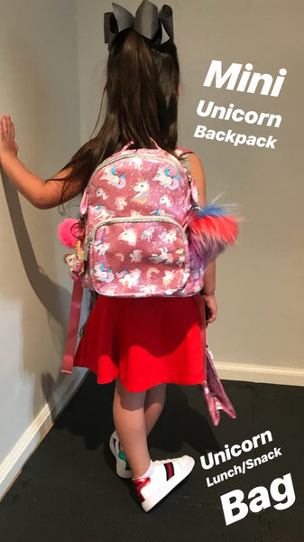 Mini Size- Unicorn Print Backpack- Pink