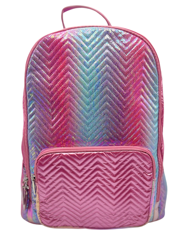 Bari Lynn Full Size Backpack- Chevron Pink & Purple