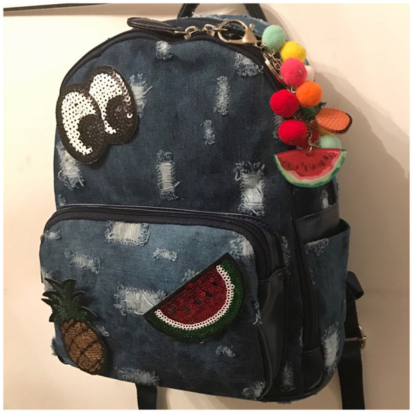 Mini Dark Denim Backpack