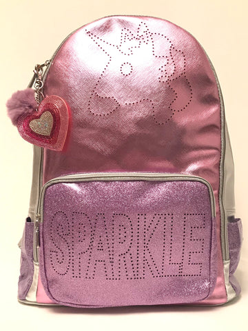 Full Size- Perforated Unicorn/Sparkle Backpack- Pink/Purple