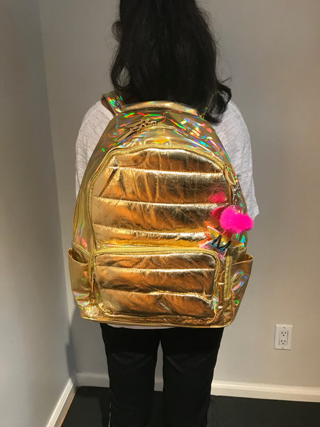 Full Size- Puffer Backpack- Gold