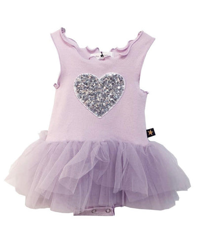 Baby Heart Tutu Dress- Purple