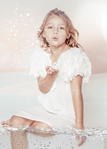 White Dress with Petals